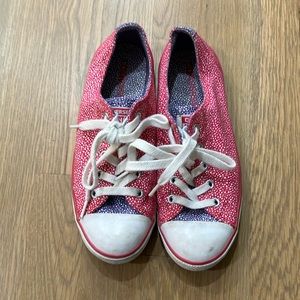 Converse Women’s Pink White Chuck Taylor Dainty Ox Polka Dot Sneakers Shoes